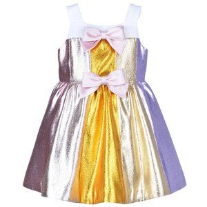 Hucklebones Striped Metallic Dress - Size 8Y